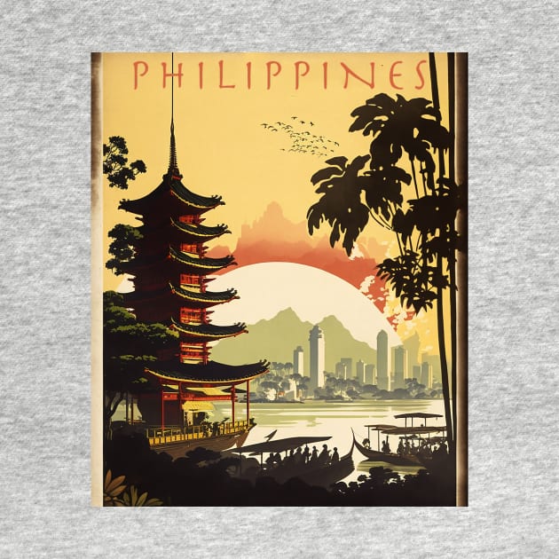 Philippines Vintage Travel Art Poster by OldTravelArt